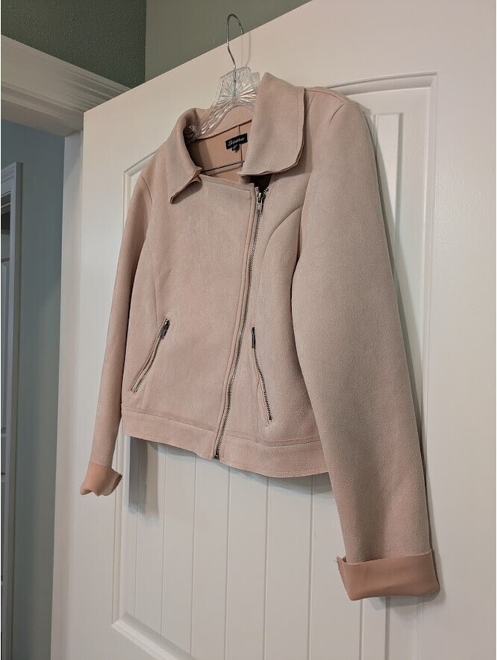 Shinestar Pink Moto Jacket Medium | Soft Vanilla